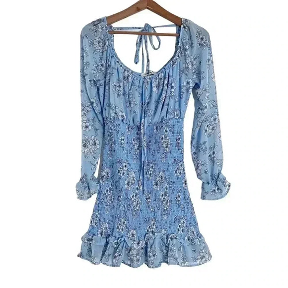 Anthropologie Dresses & Skirts - NWOT Vine & Valley Light Blue Smocked Dress Puff Sleeves Cottage Core Size M